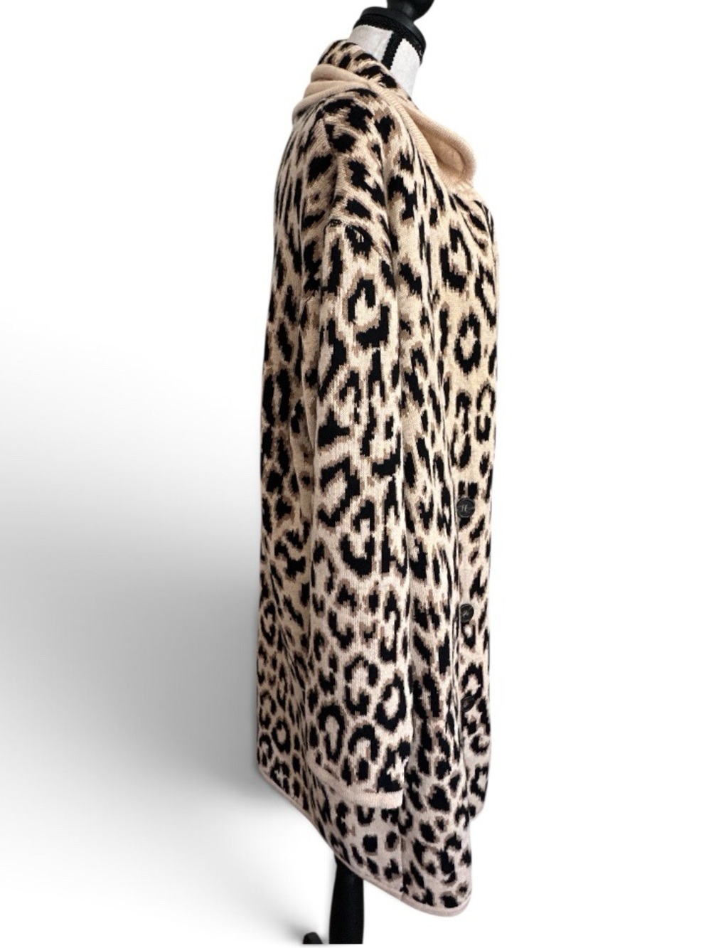 J. Crew Women’s Cheetah Print Knit Cardigan Cotton Blend Sweater Coat Size M - Picture 10 of 11